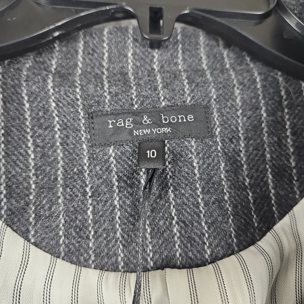 NWT Rag & Bone Charles Italian Virgin Wool Blend Blazer Gray Womens Sz 10 ($595)